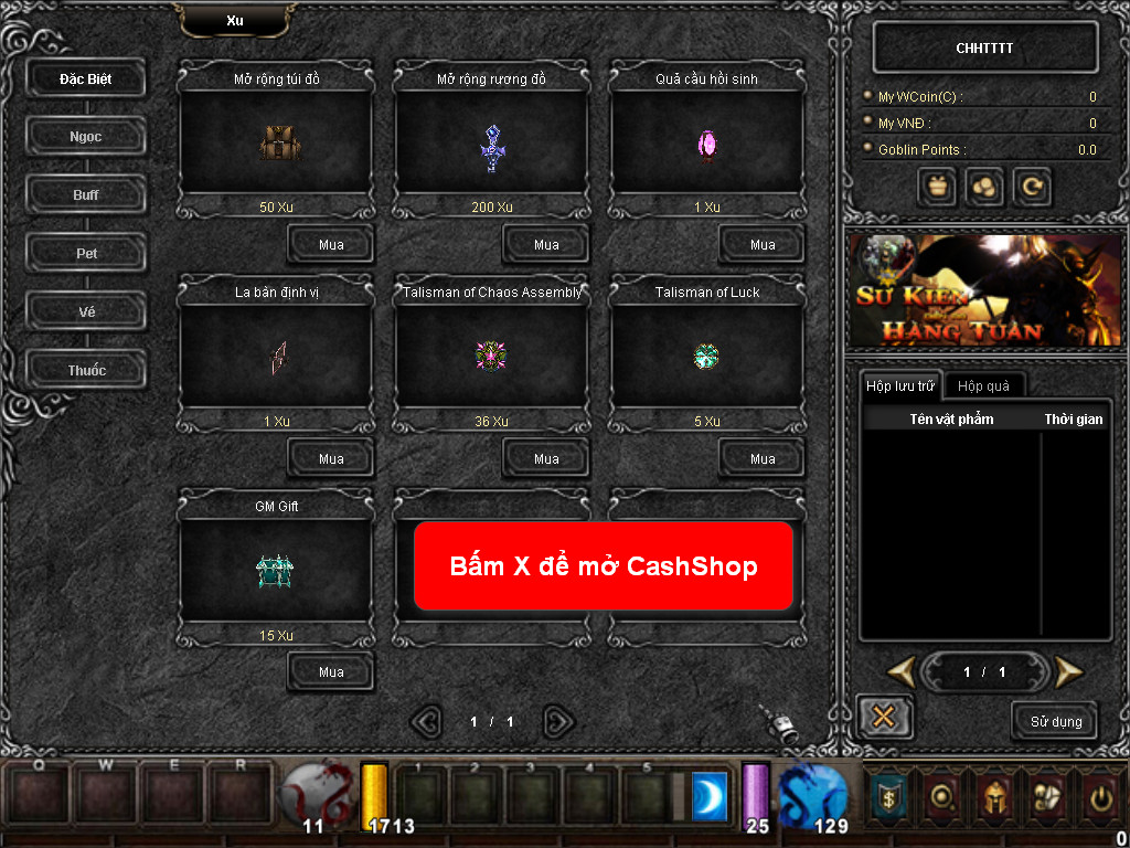 Chức năng chính của Game MU Thiên Thần